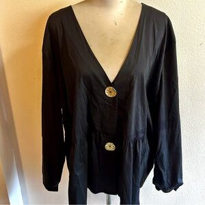 Soft surroundings top peplum style sz 3X black new without tags
